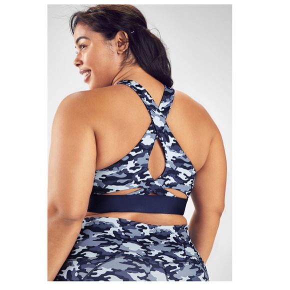 Fabletics Blue Camo Sports Bra - Picture 3 of 9